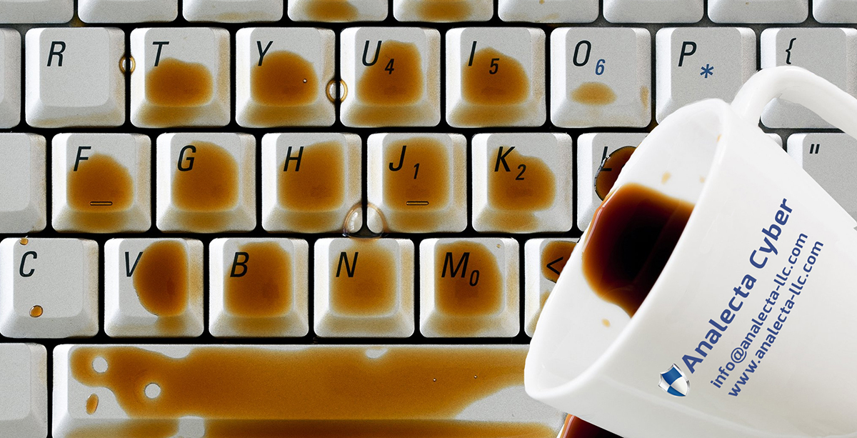 creating an incident response plan - spilled coffee on keyboard graphic