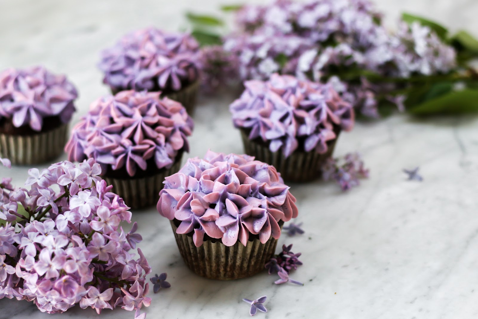 Lilac Chocolate Cupcakes
