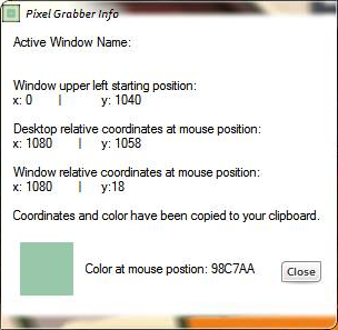 The Tech Microcosm: Pixel Grabber (coordinate and pixel color info at ...