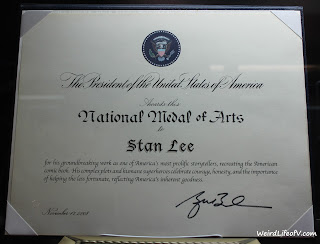 Stan Lee's Comikaze Expo 2015: Stan Lee's Mega Museum Stan Lee's National Medal of Arts certificate