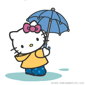 Gambar Hello Kitty Bergerak Lucu Animasi Hujan 3D 