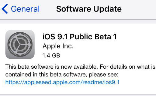 Apple iOS 9.1 Beta 1 OTA Update