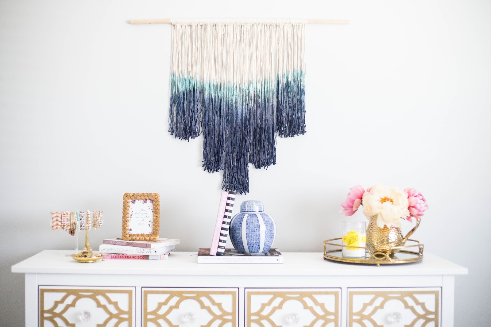 A Pretty Penny Diy How To Make A Dip Dyed Wall Hanging