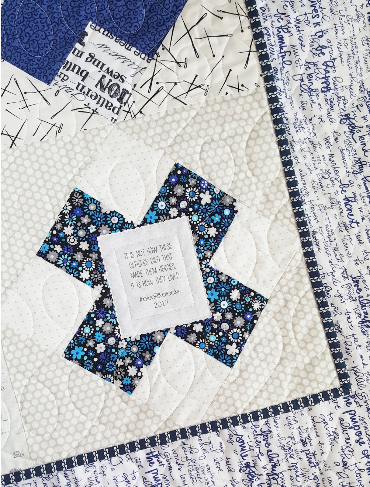 Woodberry Way Blue Raspberry Kiss Quilt for Fallen Officers