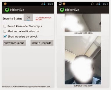 كيف إلتقاط صورة تلقائية وجهاز إنذار لأي متطفل يحاول إستخدام جهاز أندرويد أثناء غيابك HiddenEye
