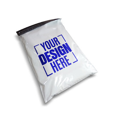 Blue Color Logo Printed Mailing Bags