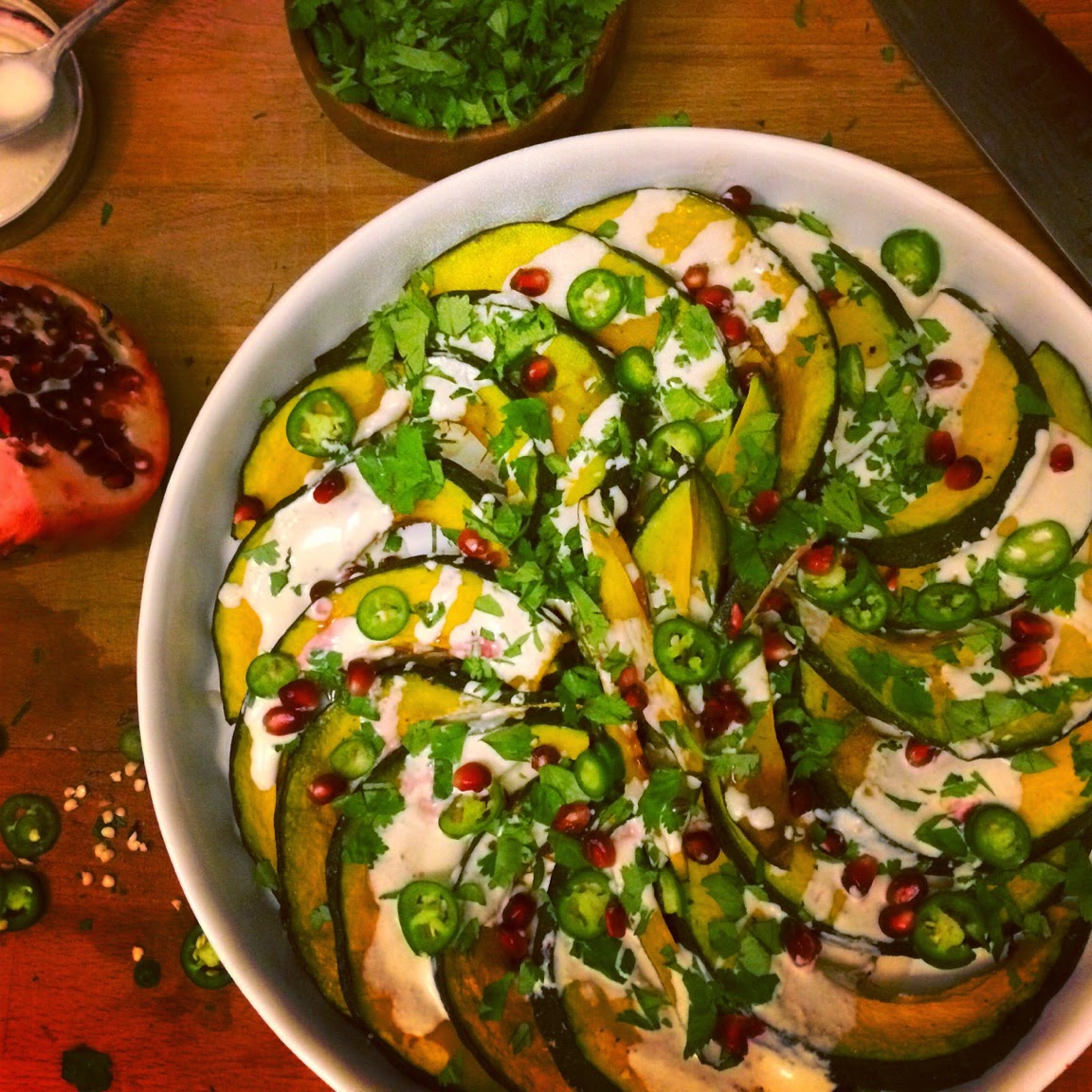 Dragon Girl Nourish Roasted Kabocha Squash with Greek Yogurt and Tahini