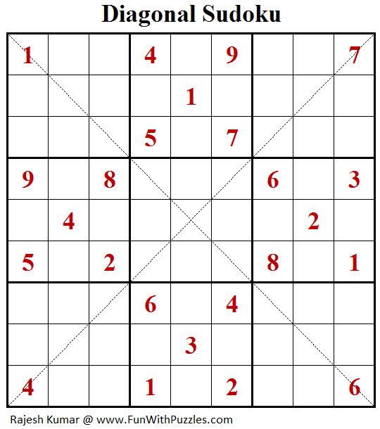 Diagonal Sudoku (Puzzles for Adults #176)