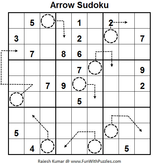 Arrow Sudoku/Assigned Sums (Fun With Sudoku #58)