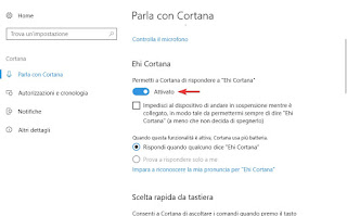 Ehi Cortana Comandi vocali automatici Cortana