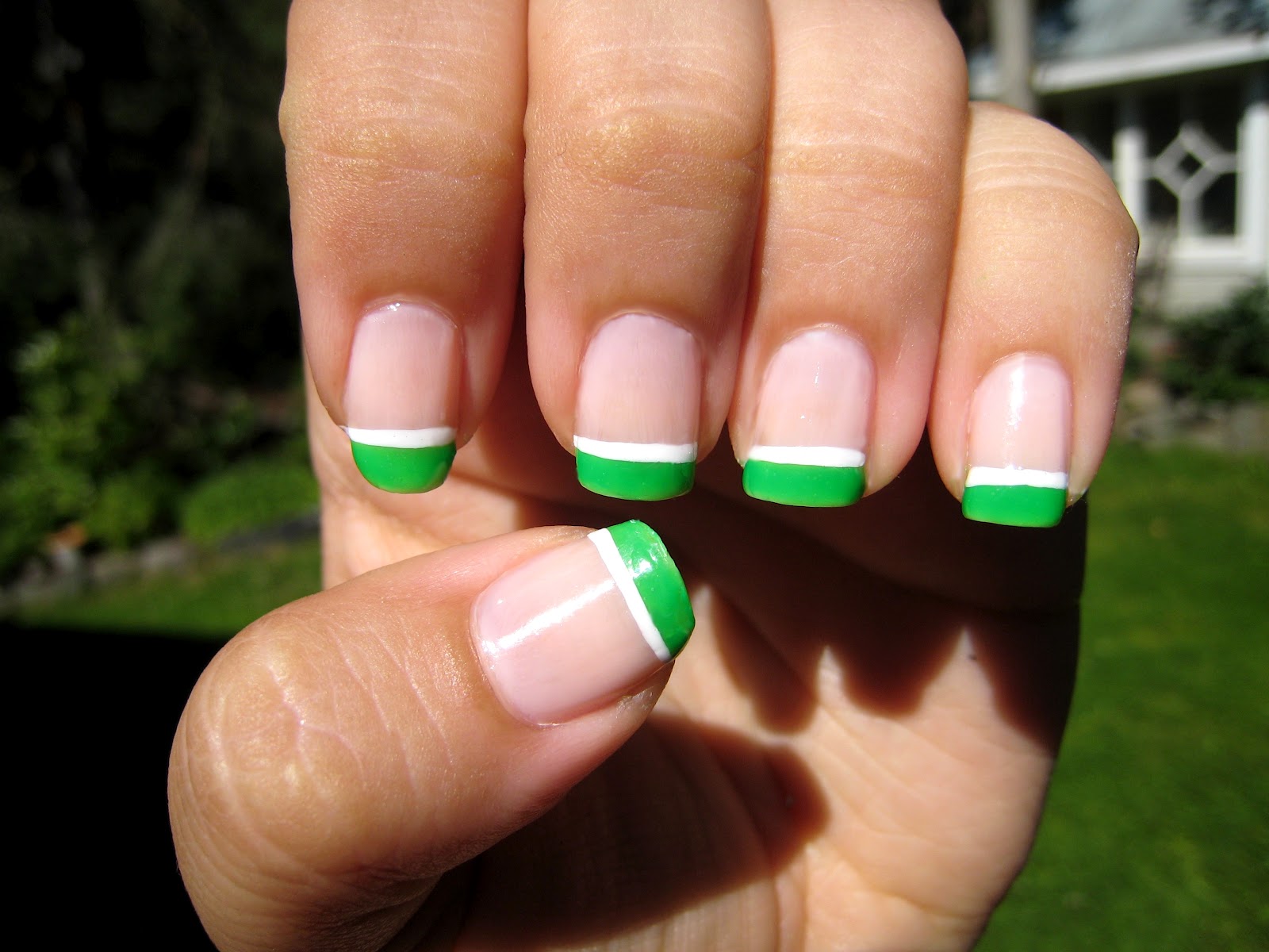 Purple Polish NeonGreen French Manicure