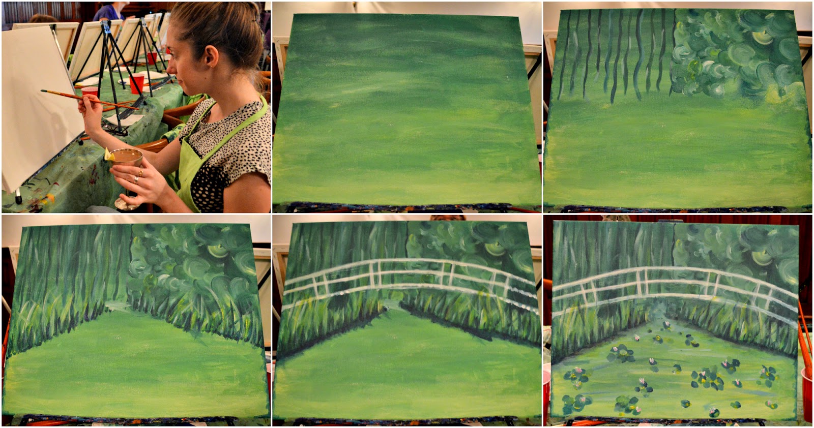 Lauren, ready to let her creative juices flow, and my painting process