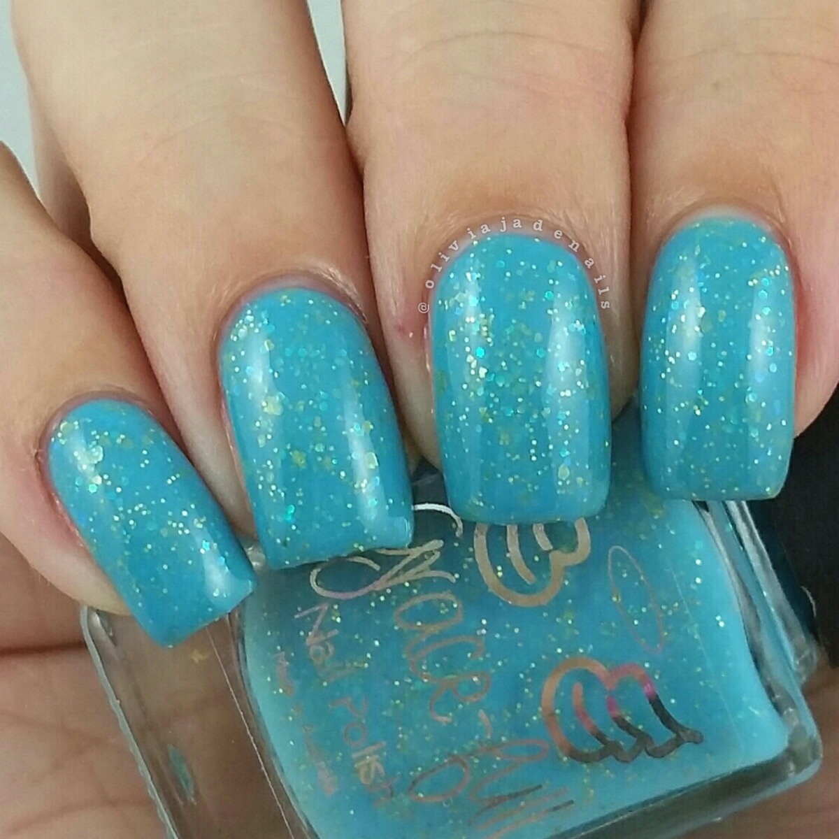 Grace-full Nail Polish Blue Eggshells swatched by Olivia Jade Nails