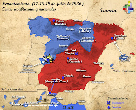 El Alzamiento Nacional. Manifiesto de Franco en Las Palmas, 18 de julio de 1936 Mapa+del+Alzamiento+Nacional+de+Manuel+Hernandez+Perez