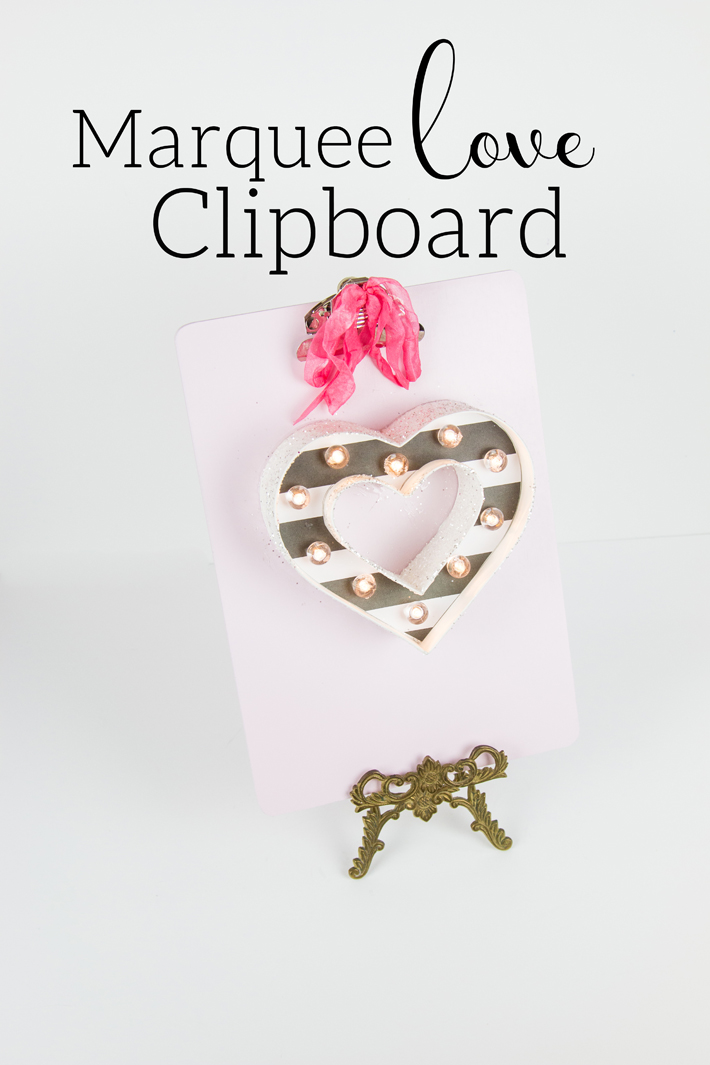 DIY Marquee Love shape on a Wooden Clipboard by @createoften for @heidiswapp