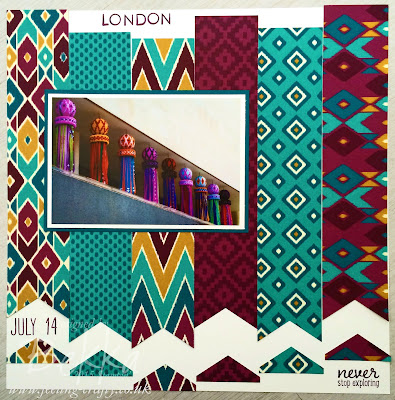 Love London Scrapbook Page featuring New Bohemian Papers from Stampin' Up! UK - get them here from 2 June 2015