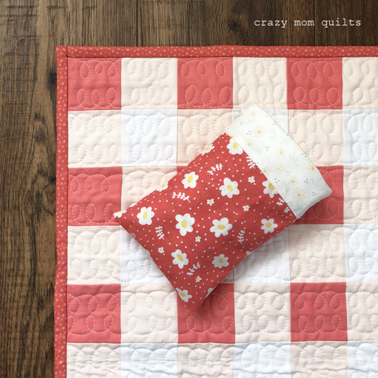 crazy mom quilts gingham doll quilt