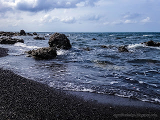 Natural Rocky Beach Seascape And Cloudy Sky At Umeanyar Beach, North Bali, Indonesia