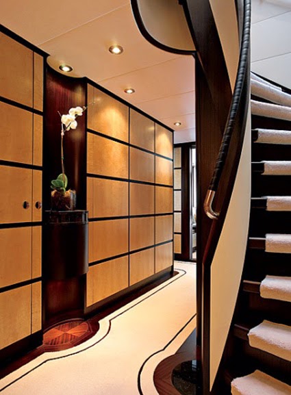 yacht design, megayacht, oyd, interior design, hallway, corridor