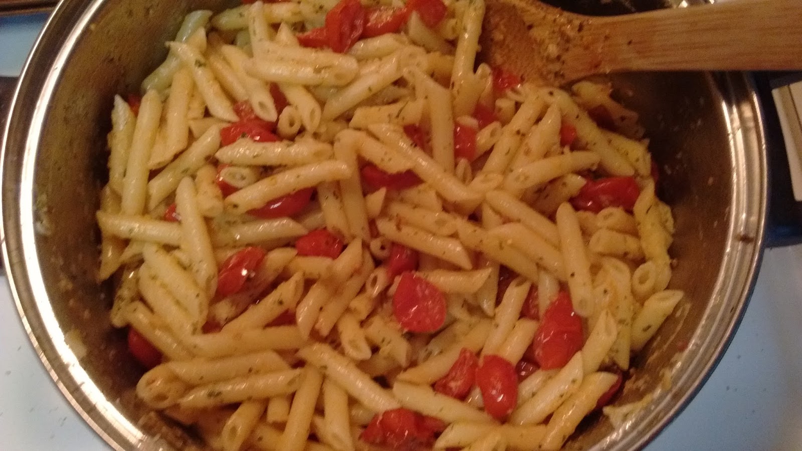 Kara's Family Eats Pasta with Roasted Grape Tomatoes and Garlic