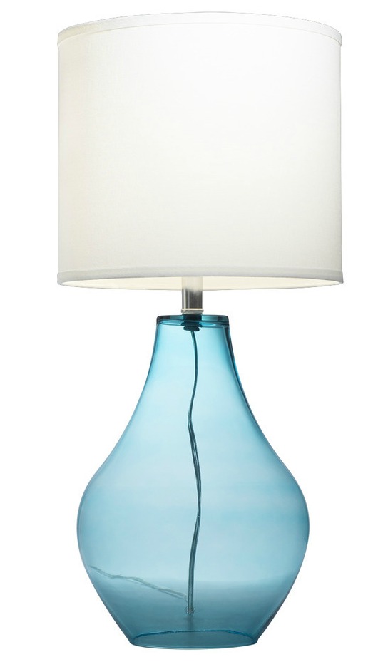 Light Blue Glass Table Lamp Beach, Blue Sea Glass Table Lamps