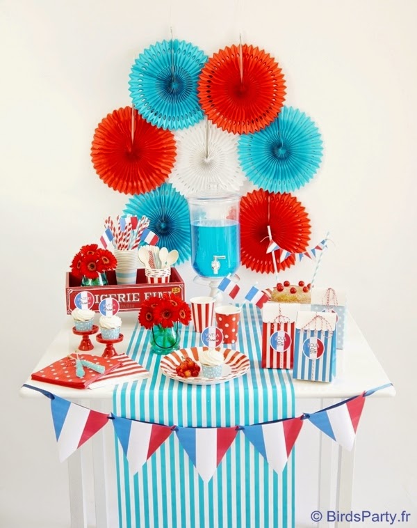 Sweet Table en Bleu, Blanc et Rouge pour le 14 Juillet | BirdsParty.fr