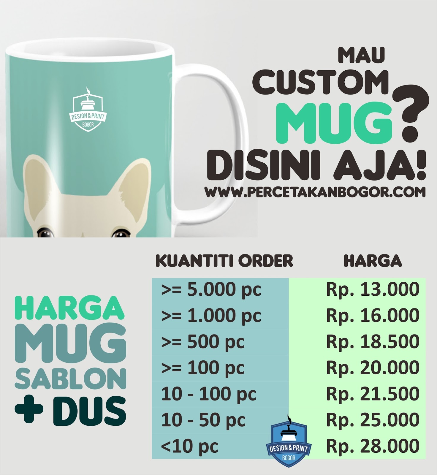 Cetak custom Mug Souvenir Murah di Bogor Percetakan Bogor