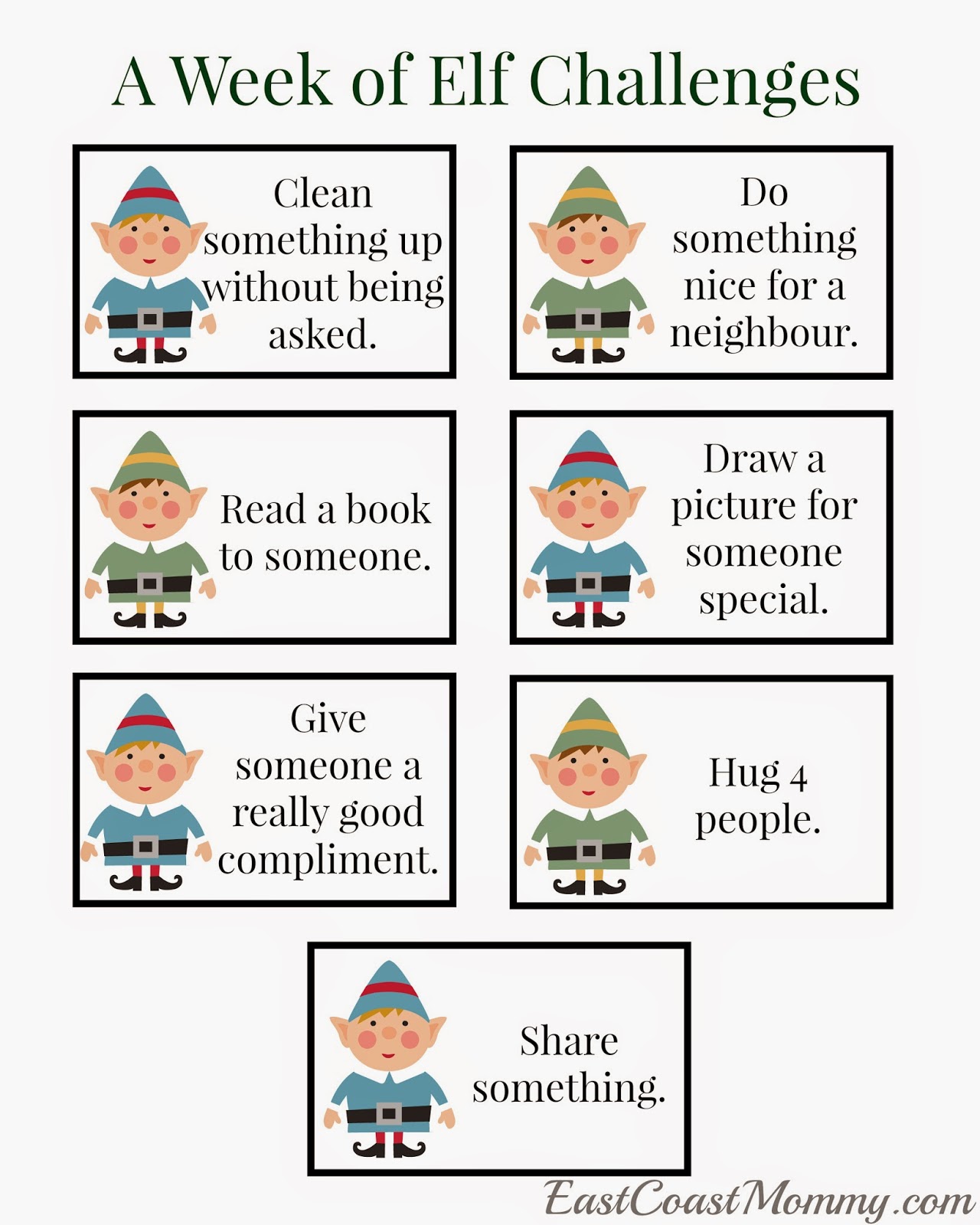Elf Scavenger Hunt Free Printable Elf Scavenger Hunt Free Printable