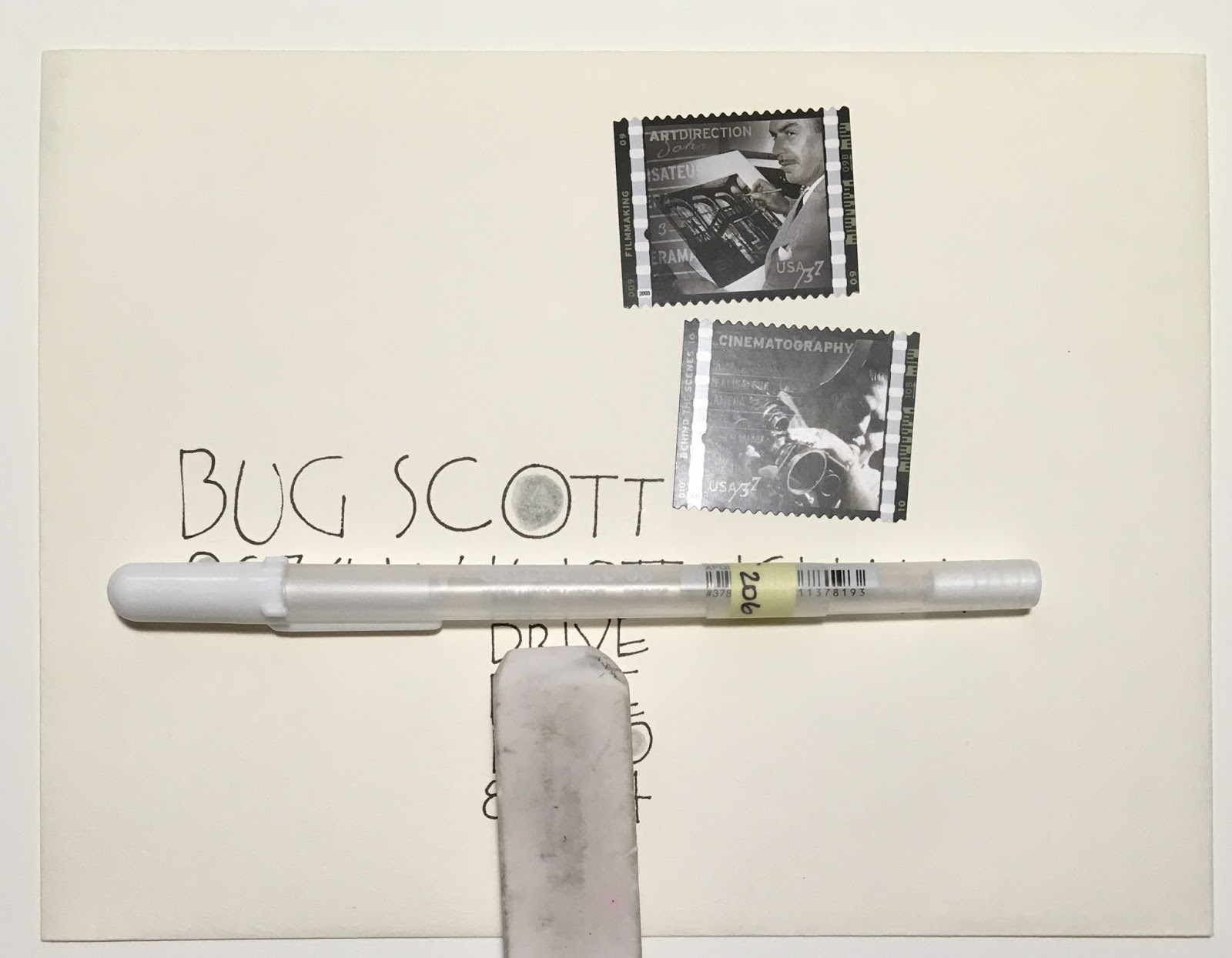 pushing the envelopes cinema stamps for bug white space
