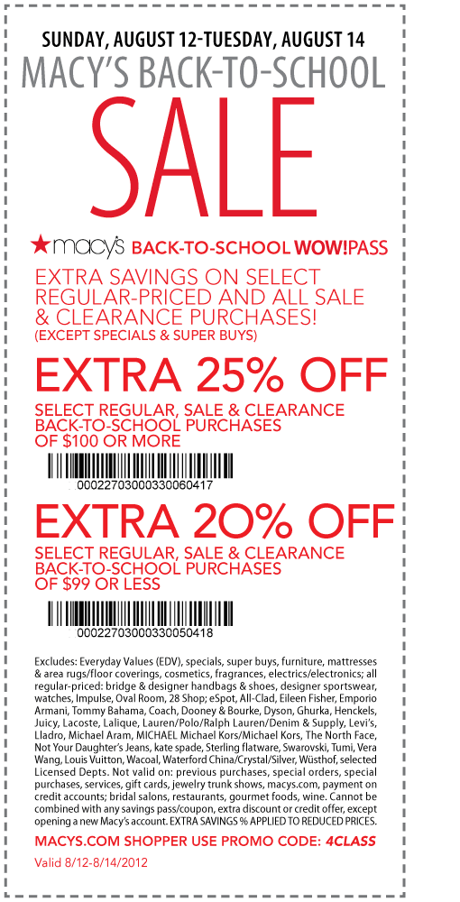 Macy 10 Off 25 In Store Coupon Printable