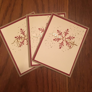 Snowflake card in Cherry Cobbler and Copper Cherry Cobbler and Copper snowflake card