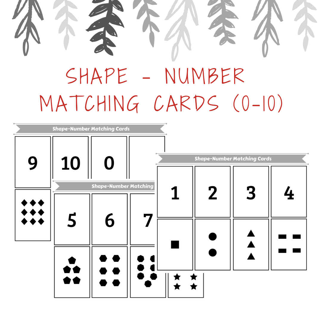 petit worlds: Printable Shape and Number Matching