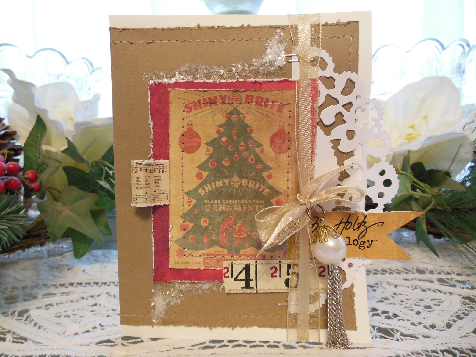 Le Rai Originals Tutorial Tim Holtz Style Christmas Card