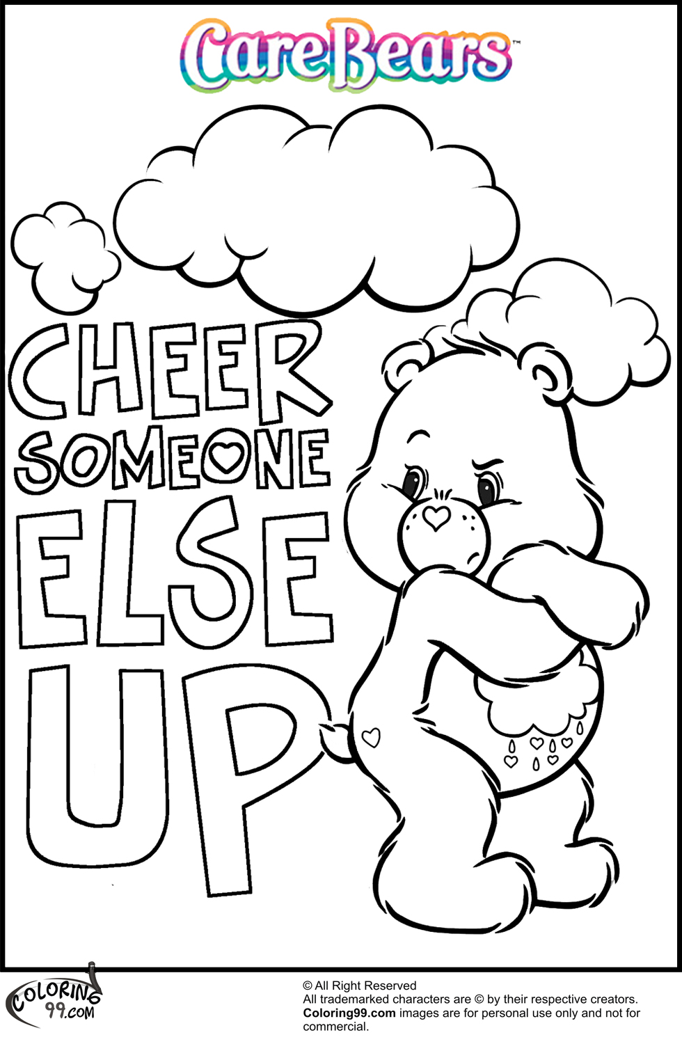 Care Bear Coloring Pages Team Colors Care Bear Coloring Pages Team Colors