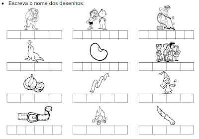 Escrevendo o nome dos desenhos FA-FE-FI-FO-FU Escrevendo o nome dos desenhos FA-FE-FI-FO-FU