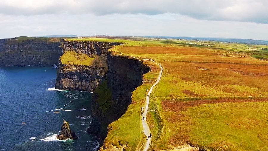 Cliffs of Moher, Ireland - The Best Scenic Views Provided by the Huge Amazing Cliffs Facing the Mighty Ocean