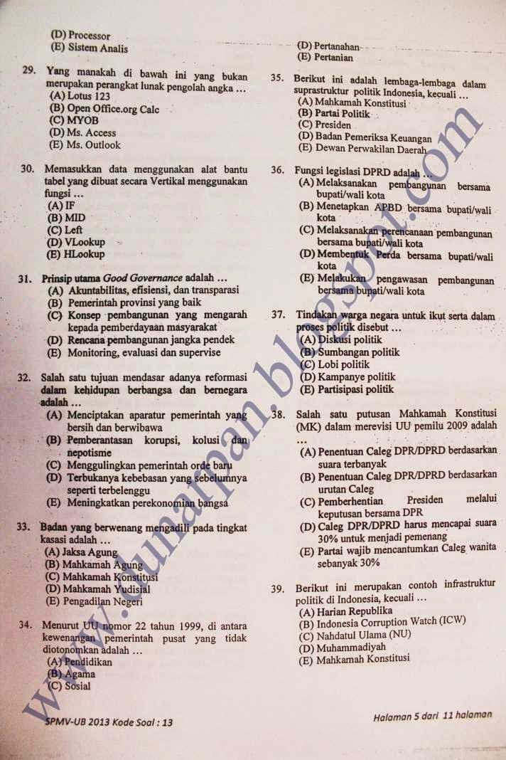 Contoh Soal Vokasi Ub Ilmu Pengetahuan 7