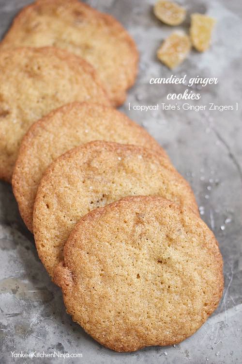 Candied ginger cookies {copycat Tate's Ginger Zingers} Yankee Kitchen