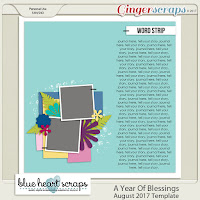 Template : A Year of Blessings August 2017 by Blue Heart Scraps