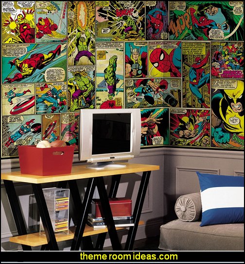 Marvel Classics Comic Panel wallpaper mural superhero comic wallpaper