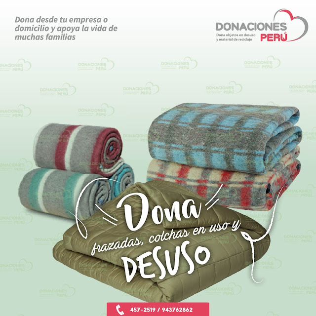 Dona frazadas - Dona colchas - Donaciones Perú