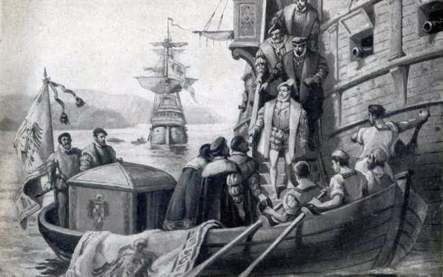 Resultado de imagen de Grabado de la llegada de Carlos de Gante a Tazones