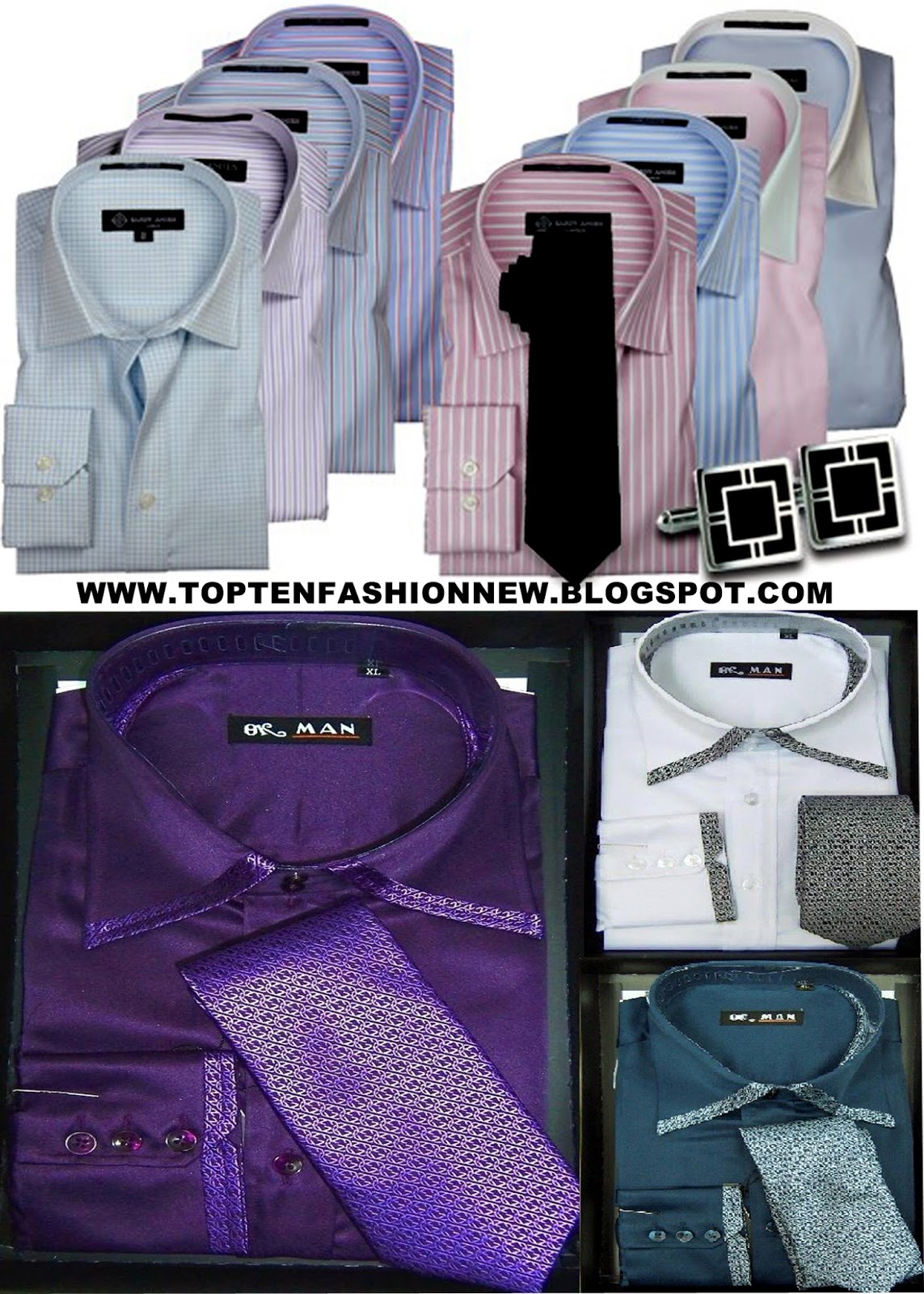 TOP TEN FASHION ONE MENS CUFFLINK SHIRTS