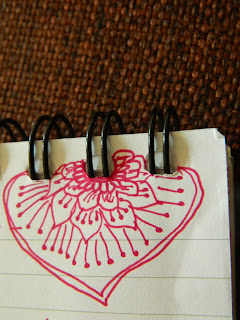 heart doodle in redd