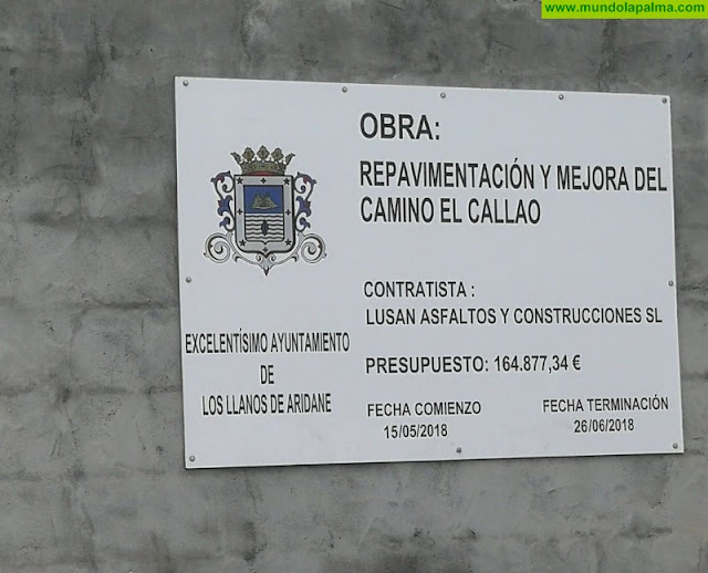 Concluyen las obras de acondicionamiento del Camino Callao en Los Llanos de Aridane