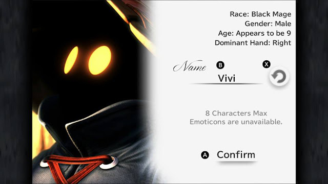 Vivi's profile Final Fantasy IX Vivi Black Mage profile name screen