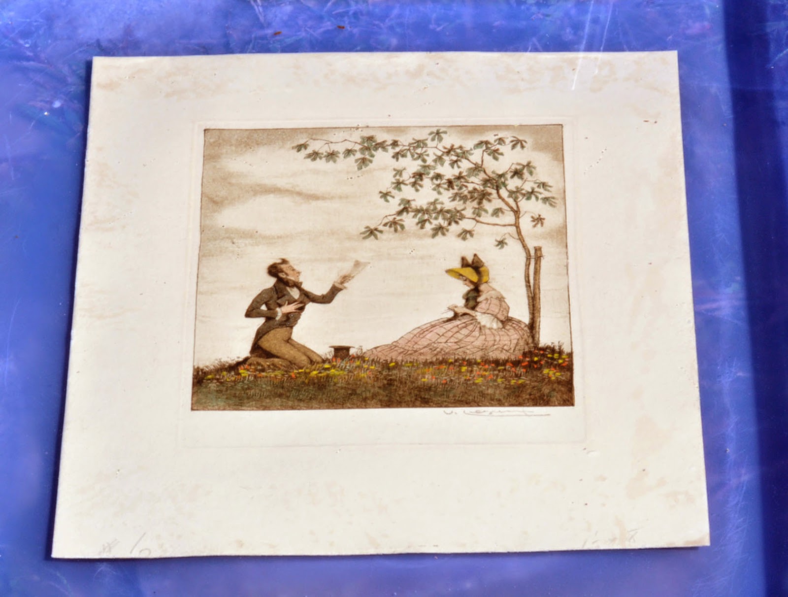 Affordablevintage4u Paper Conservation Mat Burn, Toning, and Laid Down