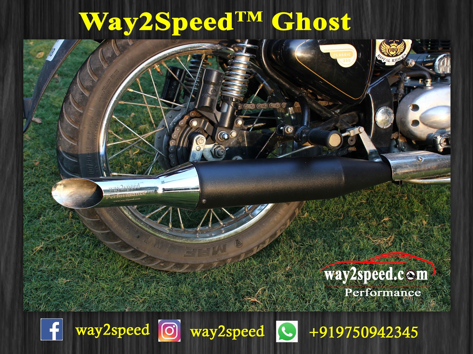 "Royal Enfield" Silencer way2speed Peformance Ghost Exhaust Royal