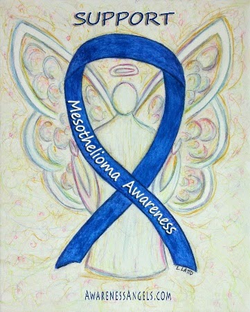 Mesothelioma Awareness Blue Ribbon Angel Painting