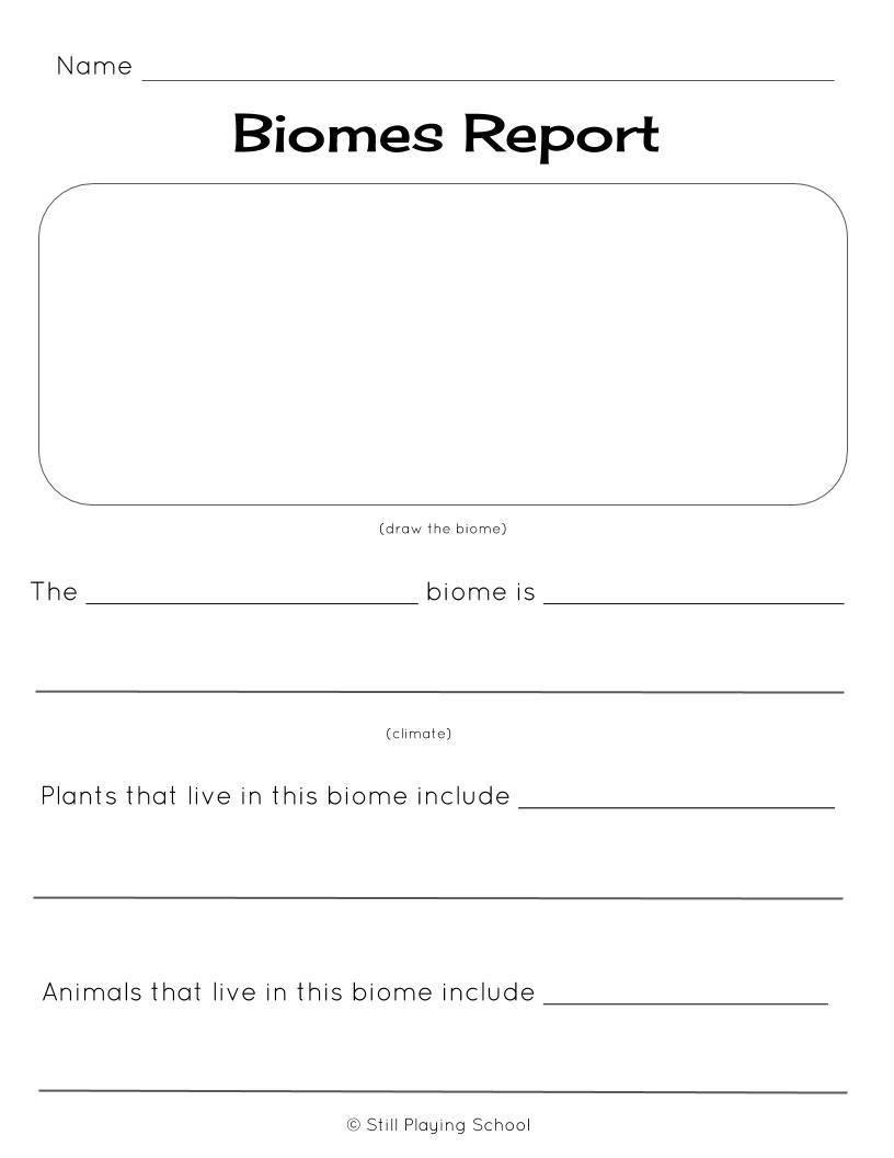 biome reports for kids